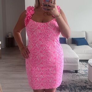 Lilly Pulitzer Regina Stretch Shift “invest a gator” print